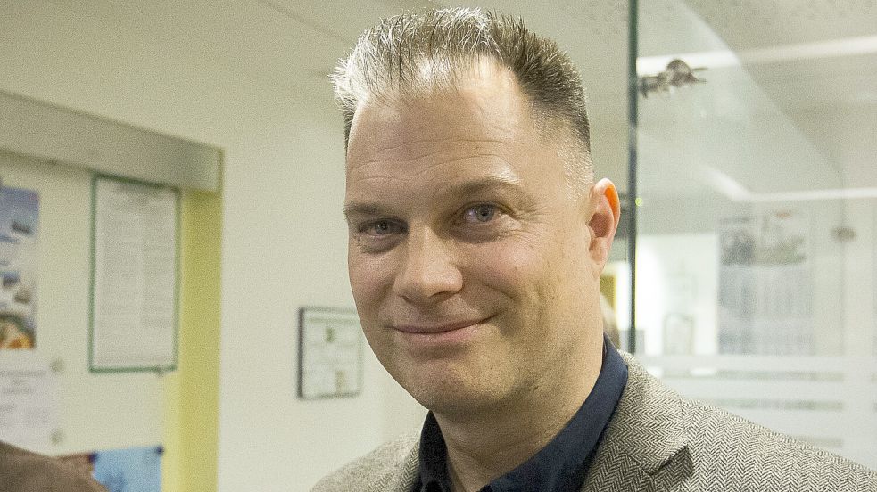 Martin Gronewold nach der Bürgermeisterwahl in Hinte 2020. Foto: Archiv