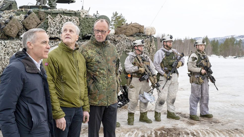 Diese drei Regierungschefs sind einer Meinung, was die Sanktionen gegen Russland angeht. Foto: Soeren Stache