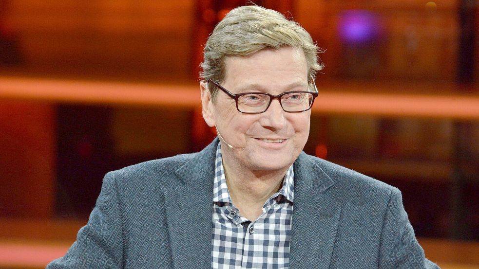 Guido Westerwelle bei seinem ersten und letzten öffentlichen Aufritt nach seiner Leukämie-Erkrankung. Bei „Günther Jauch“ sprach er offen über seine Erkrankung. Foto: Karlheinz Schindler