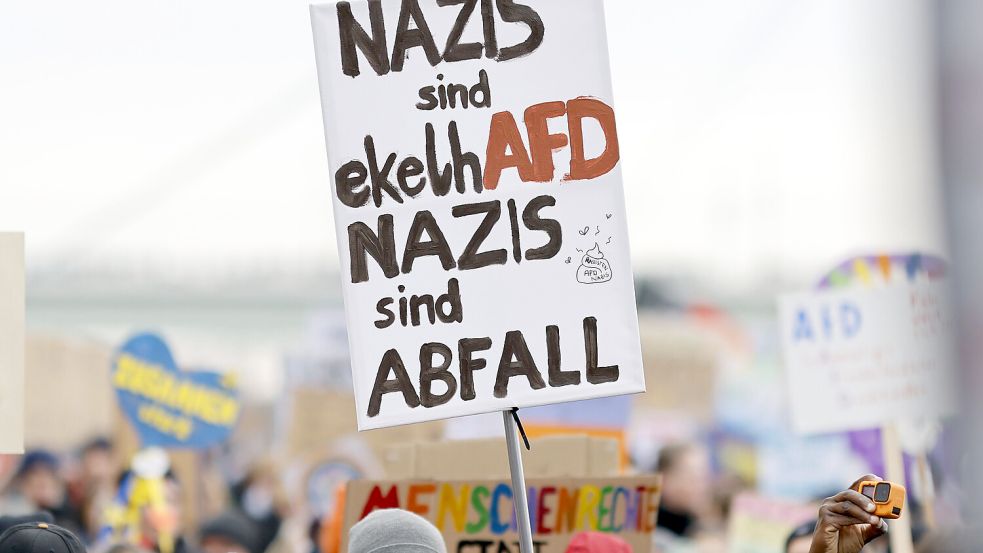 Der Text „Geheimplan gegen Deutschland“ sorgte bundesweit für Aufsehen. Hunderttausende demonstrierten gegen die AfD. Foto: Panama Pictures/picture alliance/Christoph Hardt