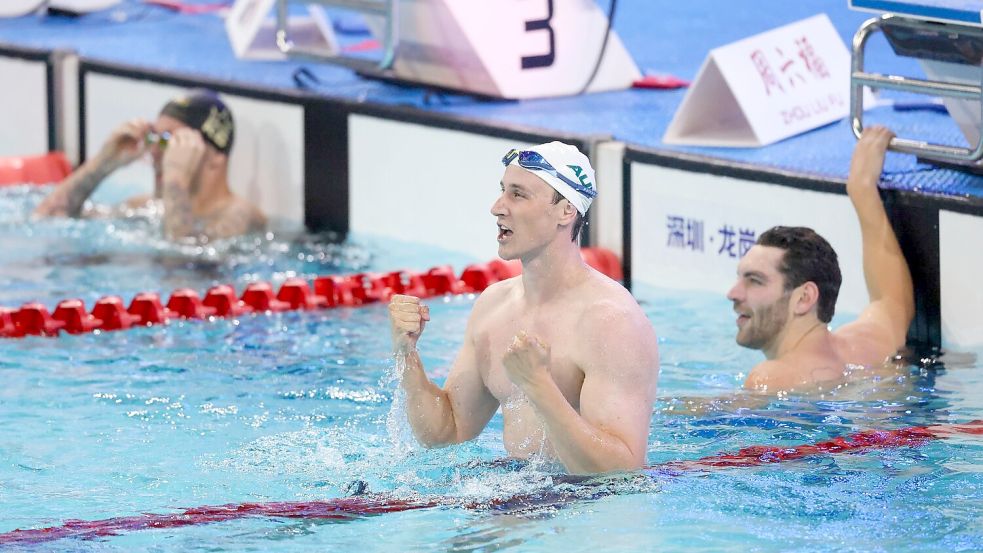 Weltrekord: Cameron McEvoy schwamm eine neue Bestmarke. Foto: Liang Xu/XinHua/dpa