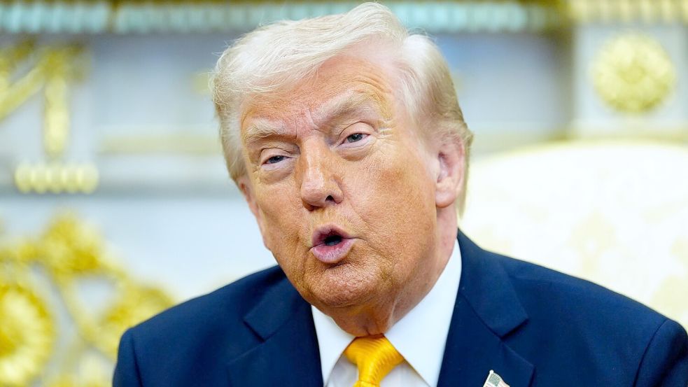 Trump sagt, die US-Kriegsziele seien fast erreicht. (Archivbild) Foto: Alex Brandon/AP/dpa