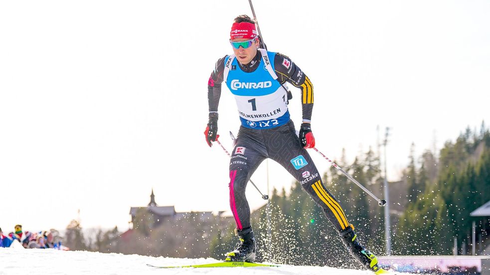 Philipp Nawrath auf der Strecke am Holmenkollen. Foto: Heiko Junge/NTB/dpa