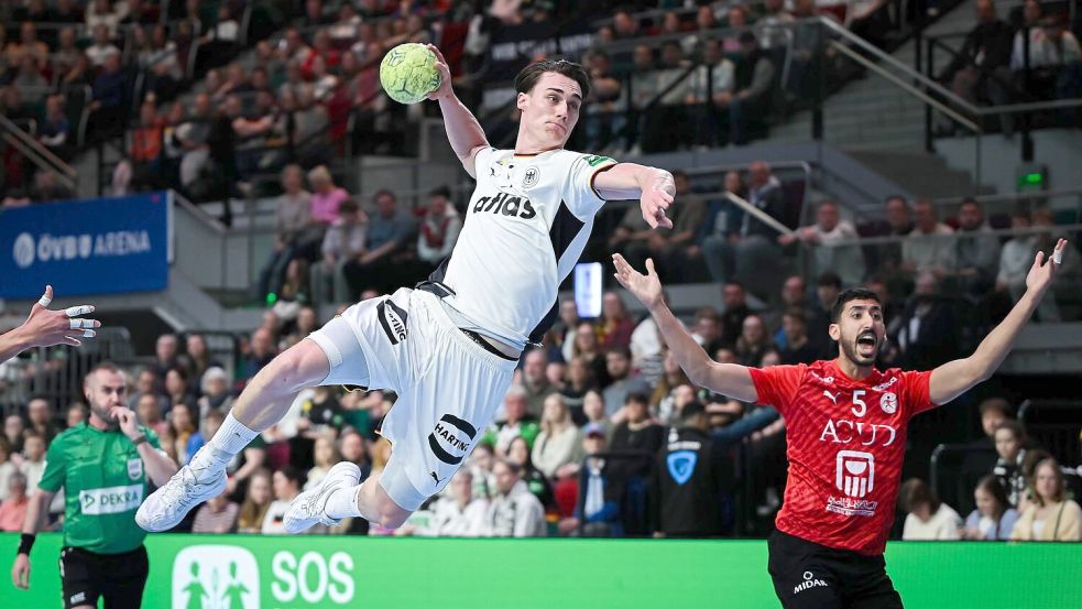 Miro Schluroff gab im März 2025 sein Debüt im DHB-Team. Foto: Sina Schuldt