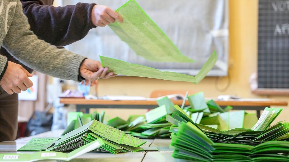 Nach den TV-Hochrechnungen liegt das Nein-Lager klar vorn. Foto: Claudio Furlan/LaPresse/AP/dpa