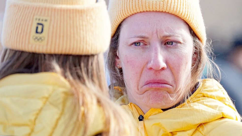 Enttäuschte Gesichter wie das von Skirennfahrerin Lena Dürr gab es zuletzt bei den Winterspielen von vielen deutschen Sportlerinnen und Sportlern. Foto: Michael Kappeler