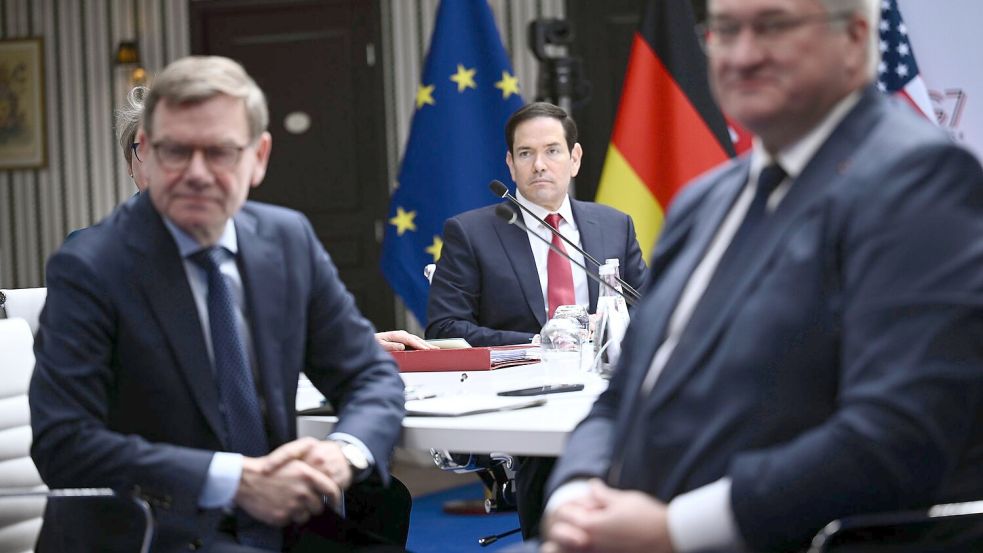 Rubio hatte sich vor seinem Abflug noch wenig versöhnlich geäußert. Foto: Brendan Smialowski/Pool AFP via