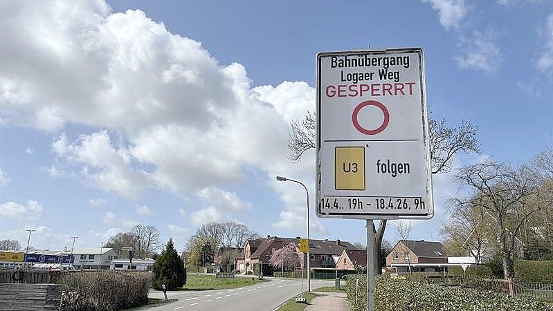 Unter anderem der Bahnübergang Logaer Weg muss gesperrt werden. Foto: Denise Cordes