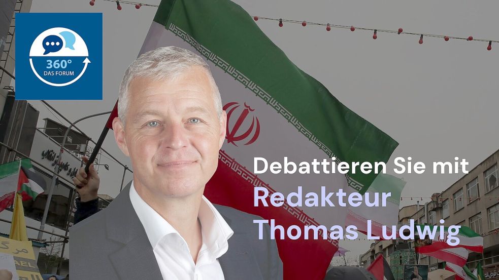 Redakteur Thomas Ludwig kritisiert, dass US-Präsident Donald Trump ohne einen Plan den Iran angegriffen hat und nun die Weltgemeinschaft in Mitleidenschaft zieht. Foto: noz/Sebastian Dannenberg & dpa/Stringer