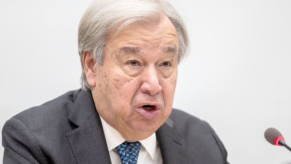 UN-Generalsekretär António Guterres kritisierte die israelischen Luftangriffe vehement. (Archivbild) Foto: Salvatore Di Nolfi/Keystone/dpa