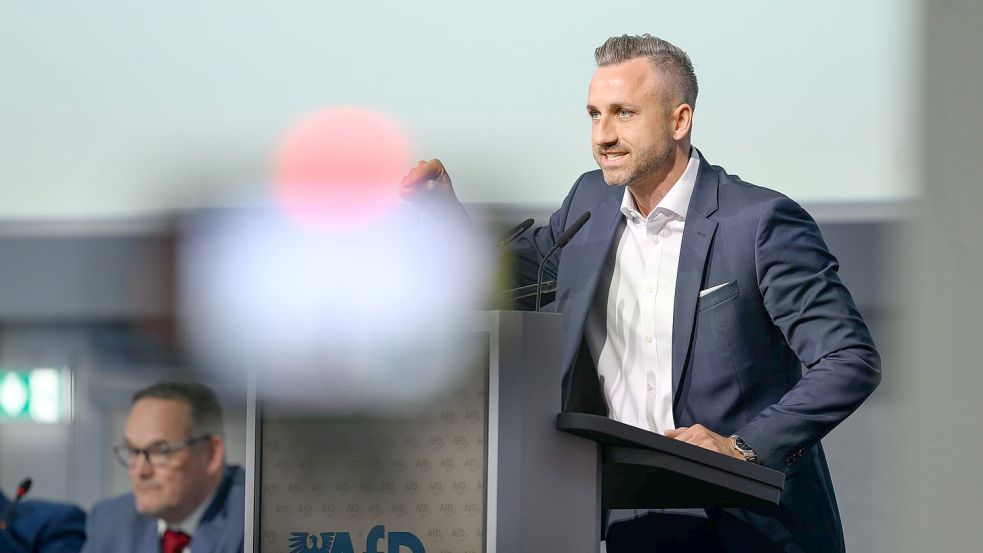 „Wir müssen es alleine schaffen“, sagte AfD-Spitzenkandidat Ulrich Siegmund. Foto: Hendrik Schmidt