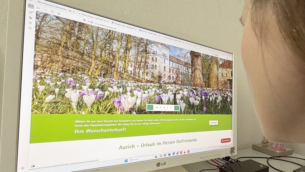 Urlaub buchen am Rechner, so wie hier im Symbolbild, ist für viele Gäste, die nach Aurich kommen längst normal. Foto: Christin Wetzel