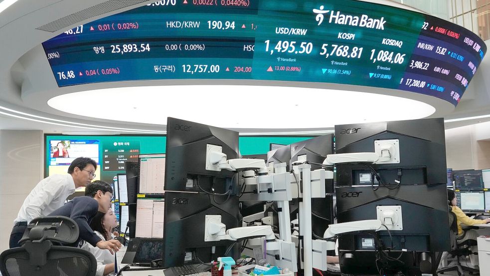 Der südkoreanische Leitindex Kospi steigt den zweiten Tag in Folge. Foto: Ahn Young-joon