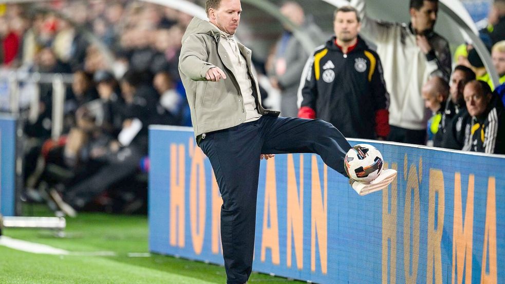 Julian Nagelsmann setzt im deutschen Tor notgedrungen auf Hoffenheims Oliver Baumann. (Archivbild) Foto: Tom Weller