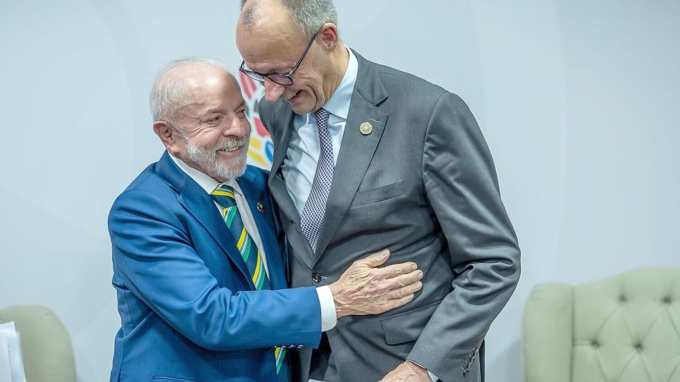 Der Brasilien-Besuch des Kanzlers im November hatte für Verstimmungen gesorgt, auf die dann aber die Versöhnung folgte, Foto: Michael Kappeler/dpa-pool/dpa