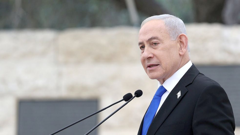 Netanjahu fordert eine Entwaffnung der Hisbollah-Miliz im Libanon. (Archivbild) Foto: Ilia Yefimovich/Pool AFP/AP/dpa