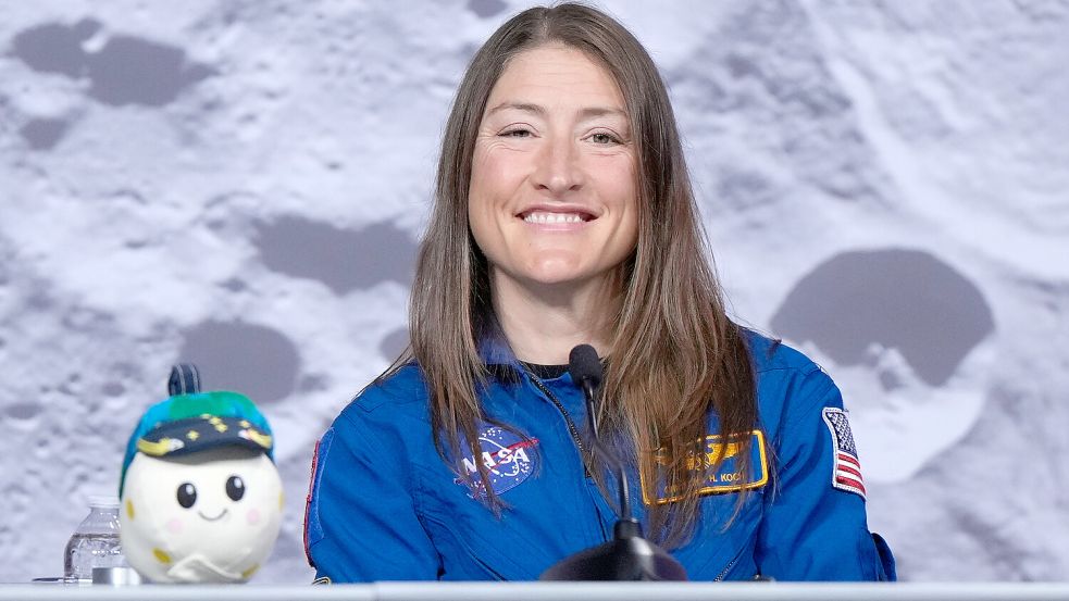 Die NASA-Astronautin Christina Koch war Mitglied der NASA-Besatzung von Artemis-2. Foto: DPA