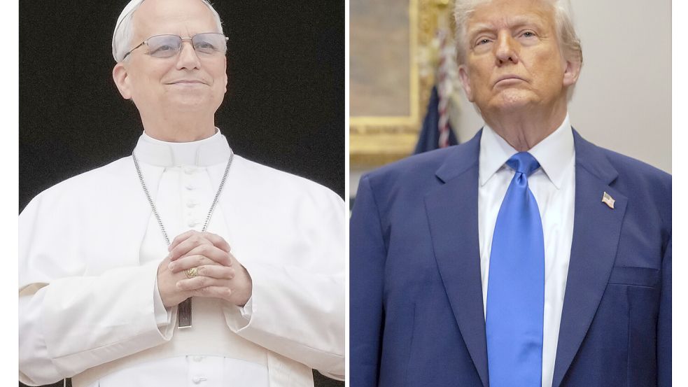 Miteinander im Clinch: Papst Leo XIV. und US-Präsident Donald Trump. Foto: AP/Uncredited
