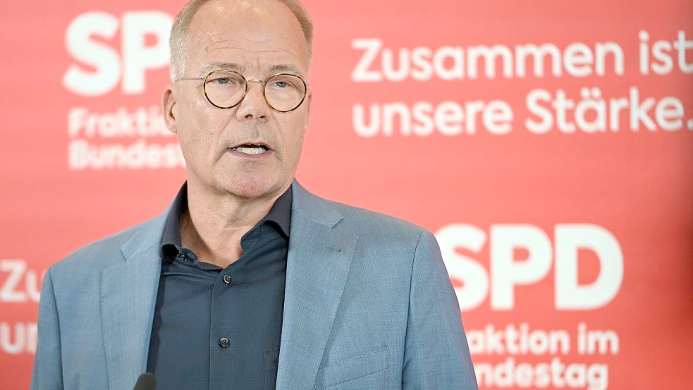Matthias Miersch, Fraktionsvorsitzender der SPD im Bundestag, möchte die Sicherheit der Straße von Hormus nicht allein Donald Trump überlassen. Foto: dpa/Markus Lenhardt