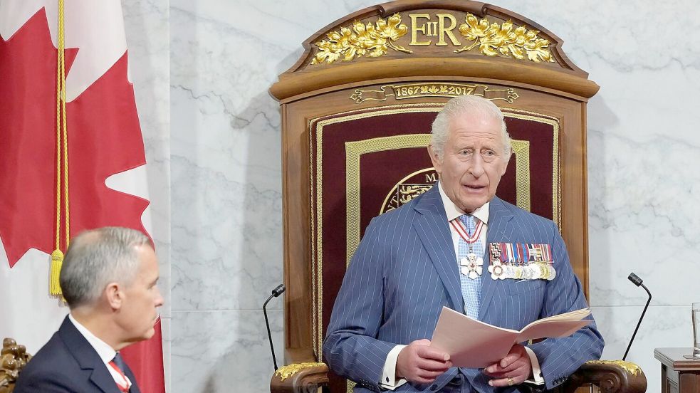 Trumps Sticheleien in Richtung Kanada dürften dem britischen König kaum gefallen. (Archivbild) Foto: Adrian Wyld/The Canadian Press/d