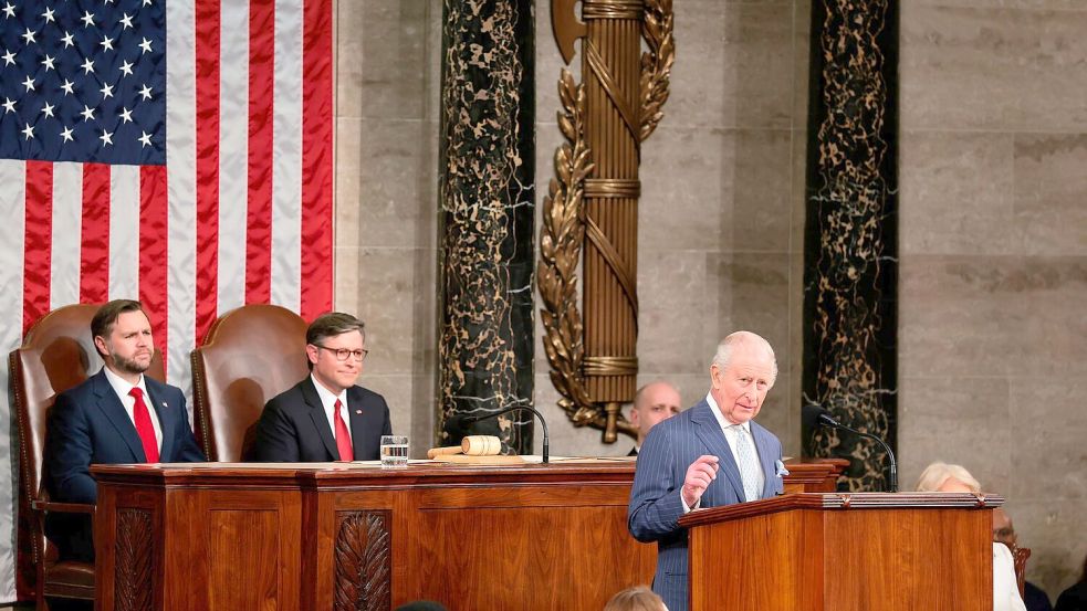 Vor dem US-Kongress rief der britische Monarch zur Einigkeit auf. Foto: Kylie Cooper