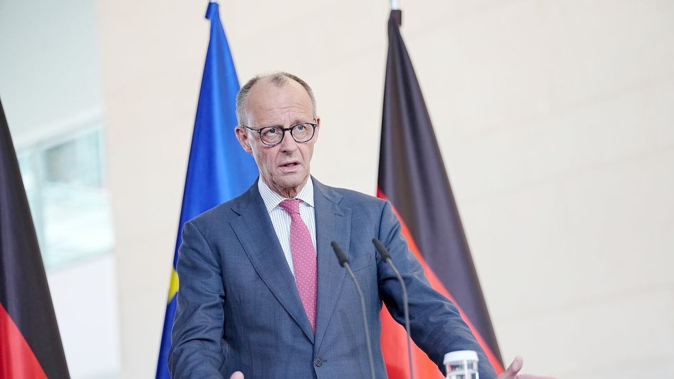 Bundeskanzler Merz sieht das Verhältnis zu US-Präsident Trump weiter als gut an. Foto: Kay Nietfeld/dpa