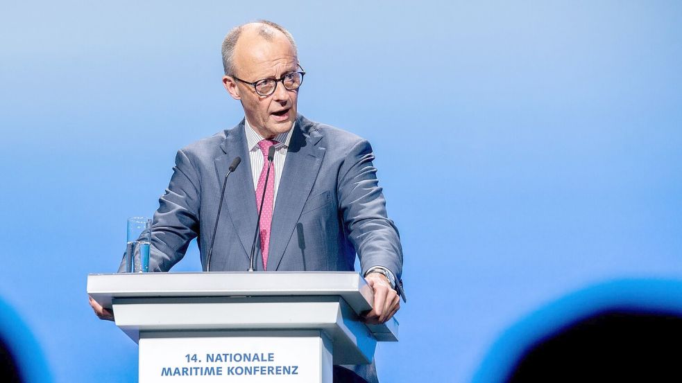 Bundeskanzler Friedrich Merz (CDU) ist Schirmherr der Nationalen Maritimen Konferenz. Foto: Hauke-Christian Dittrich
