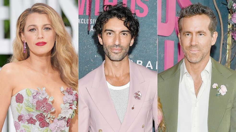 Blake Lively (links) und Justin Baldoni (Mitte) legen ihren Gerichtsstreit bei. (Archivbilder) Foto: Uncredited/AP/dpa