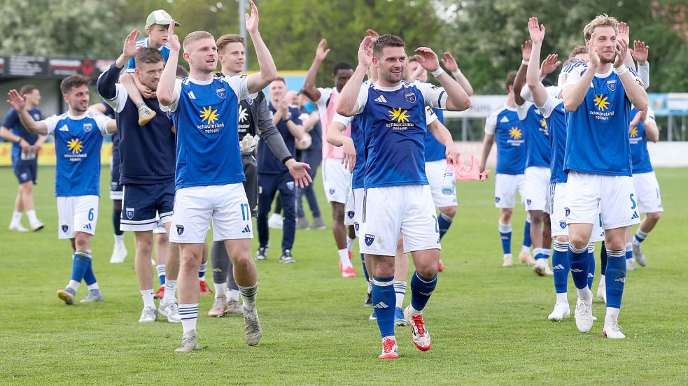 Kickers hofft auch in dieser Woche nach dem Spiel mit den Fans feiern zu können. Foto: Jens Doden/ Emden