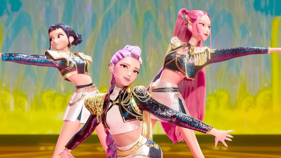 Im Netflix-Hit „KPop Demon Hunters“ geht es um die Girl-Band Huntrix. (Foto Handout) Foto: -/Netflix/dpa