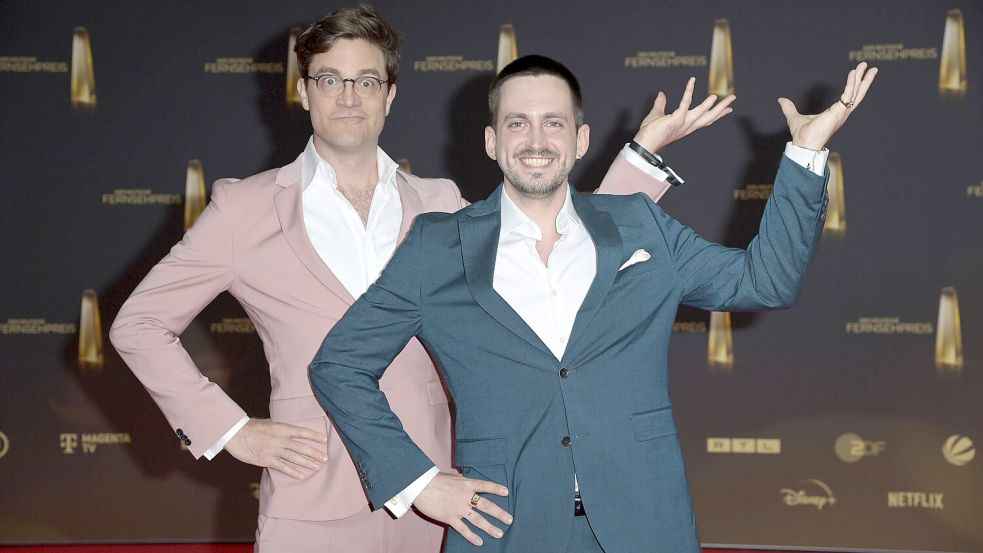 Bodo Wartke (links) und Marti Fischer haben mit „Barbaras Rhabarberbar“ für einen Welthit in den sozialen Netzwerken gesorgt. Foto: IMAGO/Future Image/F. Kern