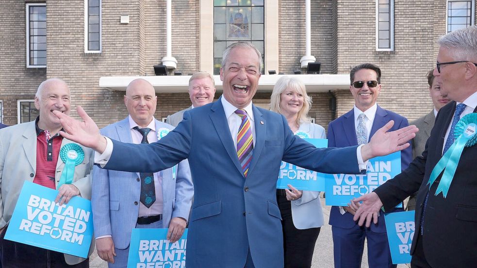 Die Partei von Brexit-Vorkämpfer Nigel Farage konnte deutliche Gewinne einfahren. Foto: Yui Mok/PA Wire/dpa
