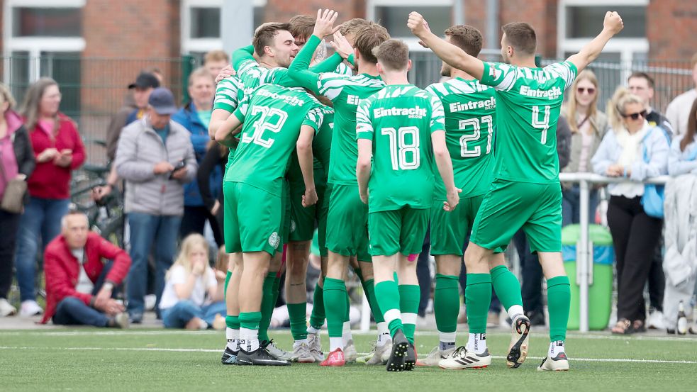 Eintracht Ihlow setzte mit drei Toren in der ersten Halbzeit gegen Riepe den Grundstein zum Sieg. Foto: Jens Doden, Emden