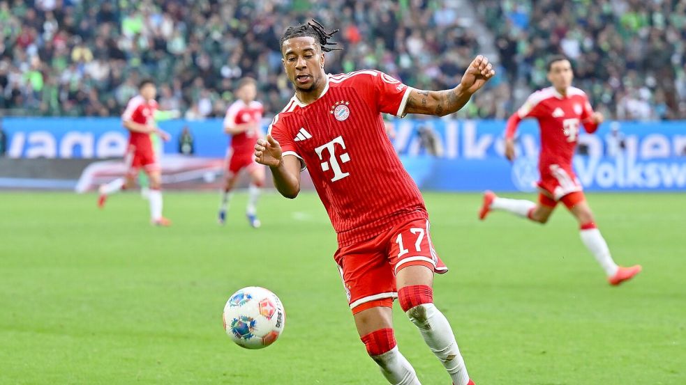 Michael Olise holte einen Strafstoß für die Bayern raus. Foto: Swen Pförtner/dpa