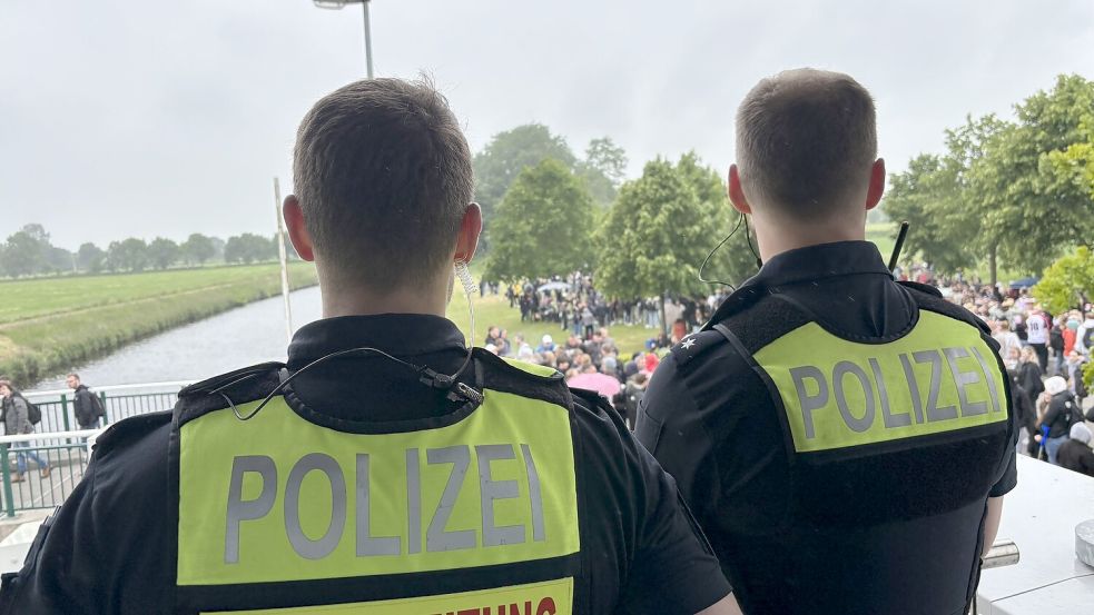 Mit einer mobilen Polizeiwache sorgten die Beamten schon 2025 für mehr Sicherheit auf dem Gelände. Foto: Archiv/Christin Wetzel