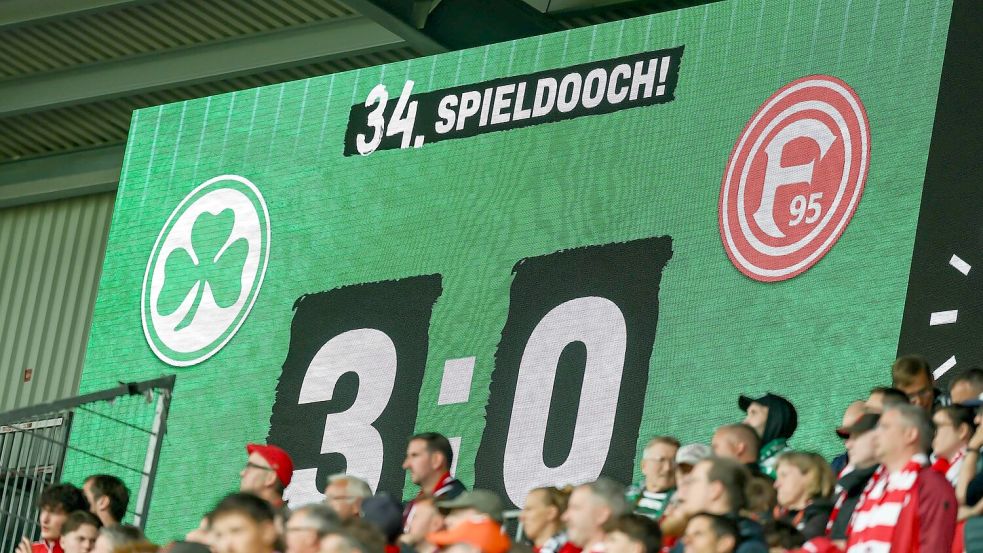 Desaster in Fürth: Fortuna Düsseldorf steigt ab. Foto: Daniel Löb