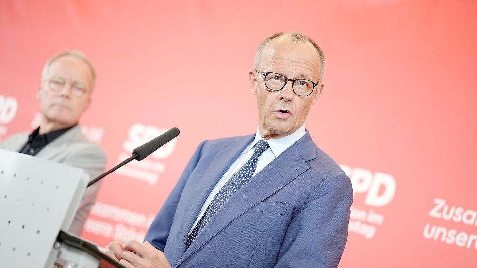Merz war zuletzt vor seiner Wahl zum Kanzler bei der SPD-Bundestagsfraktion zu Gast. Foto: Kay Nietfeld/dpa