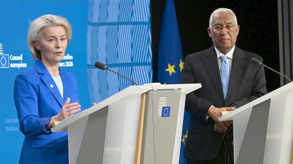 Kommissionspräsidentin Ursula von der Leyen und Ratspräsident António Costa müssen auf Merz‘ Brief reagieren. (Archivbild) Foto: Markus Lenhardt