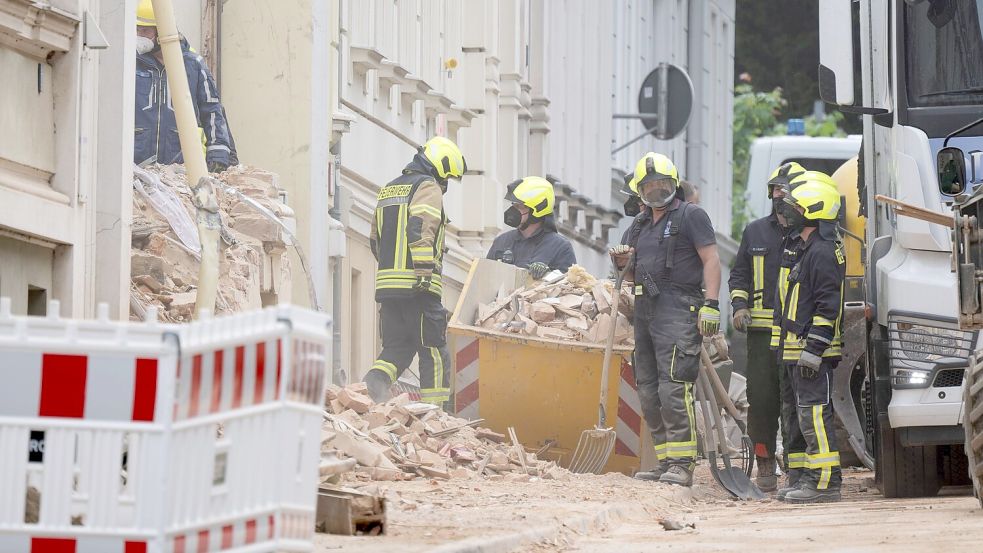 Drei Leichen wurden nach dem Hauseinsturz in Görlitz geborgen. Foto: Sebastian Kahnert