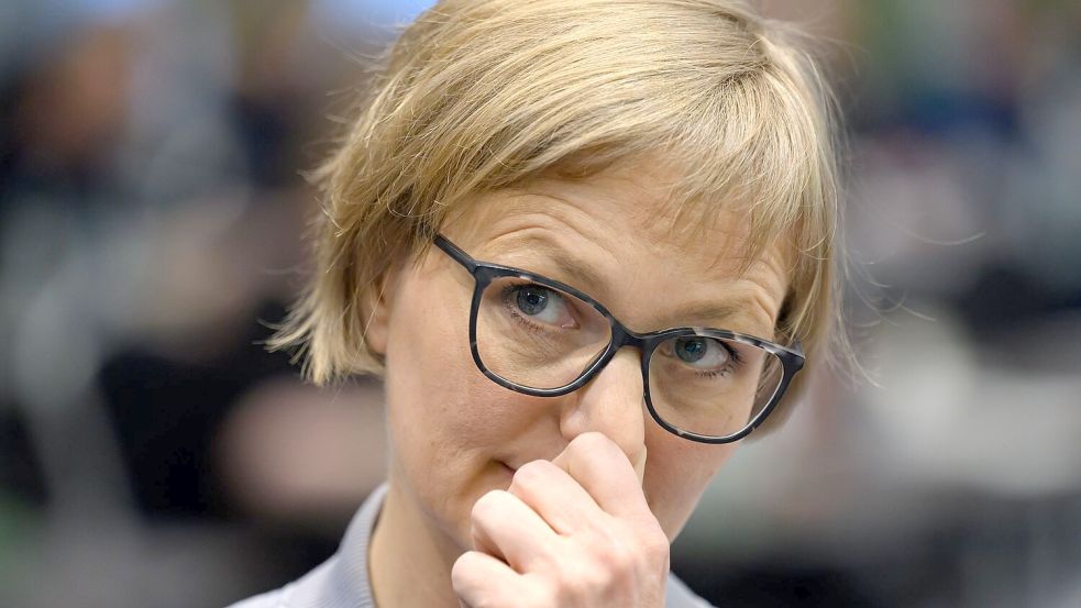 Grünen-Chefin Franziska Brantner kritisiert das Vorgehen in der Debatte über eine Rentenreform. (Archivbild) Foto: Hendrik Schmidt