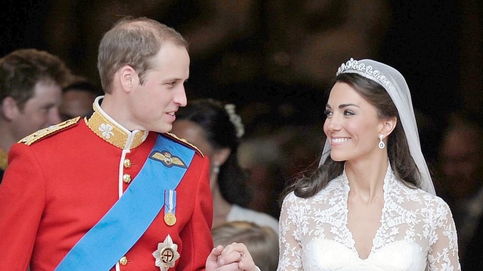 Kate und William heirateten im Jahr 2011. (Archivbild) Foto: Martin Meissner/AP/dpa