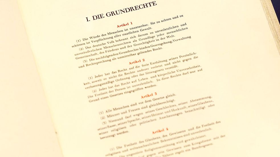 Das Grundgesetz mit seinen verbrieften Rechten ist aus Sicht von Bundespräsident Steinmeier ein Grund zum Feiern Foto: Odd Andersen/AFP-POOL/dpa