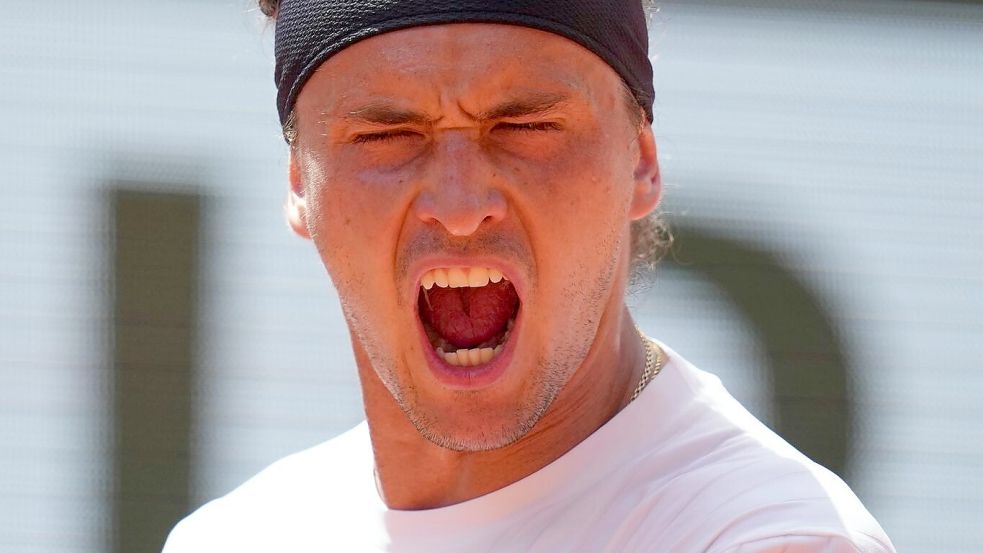 Die Emotionen müssen raus bei Alexander Zverev. Foto: Christophe Ena