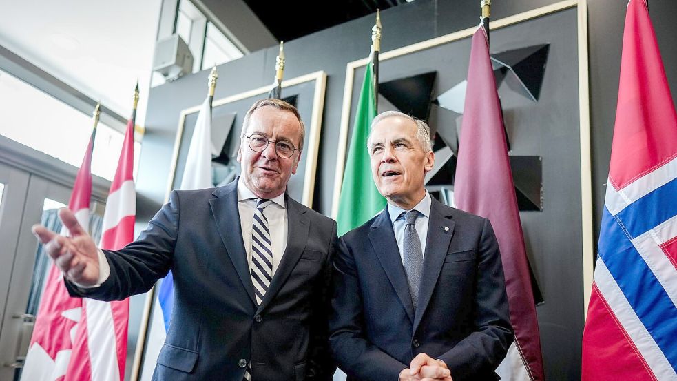 Pistorius hat unter anderem den kanadischen Premierminister Mark Carney getroffen. Foto: Kay Nietfeld/dpa