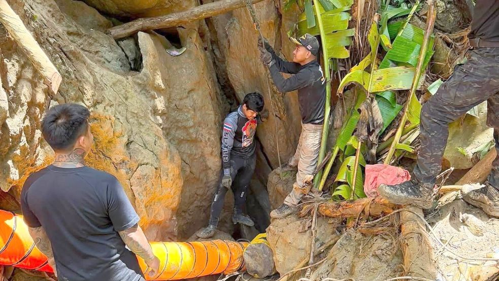 Der Zugang zu der Höhle ist extrem eng. Foto: Uncredited/Metta Tham Rescue Kal