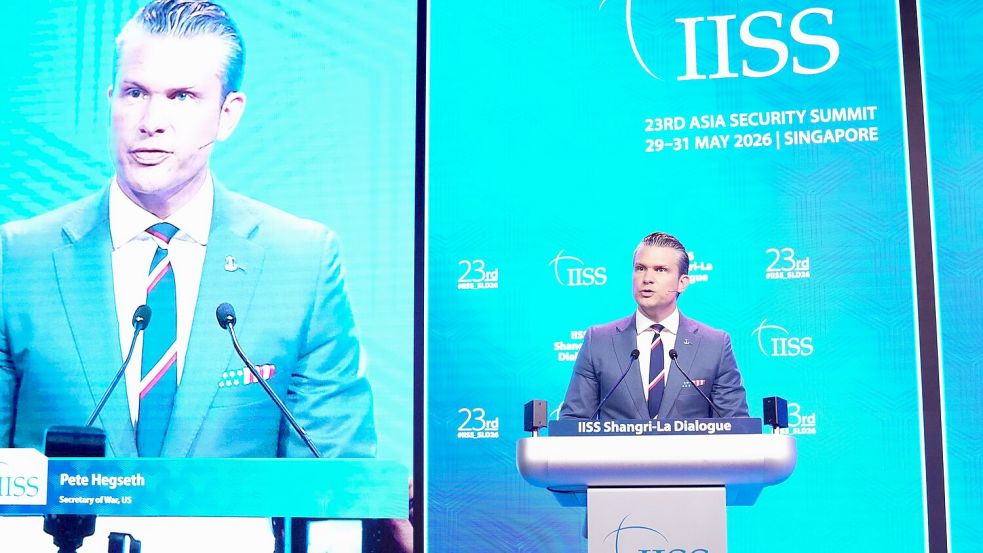Hegseth hat Europa in Singapur scharf kritisiert. Foto: Achmad Ibrahim