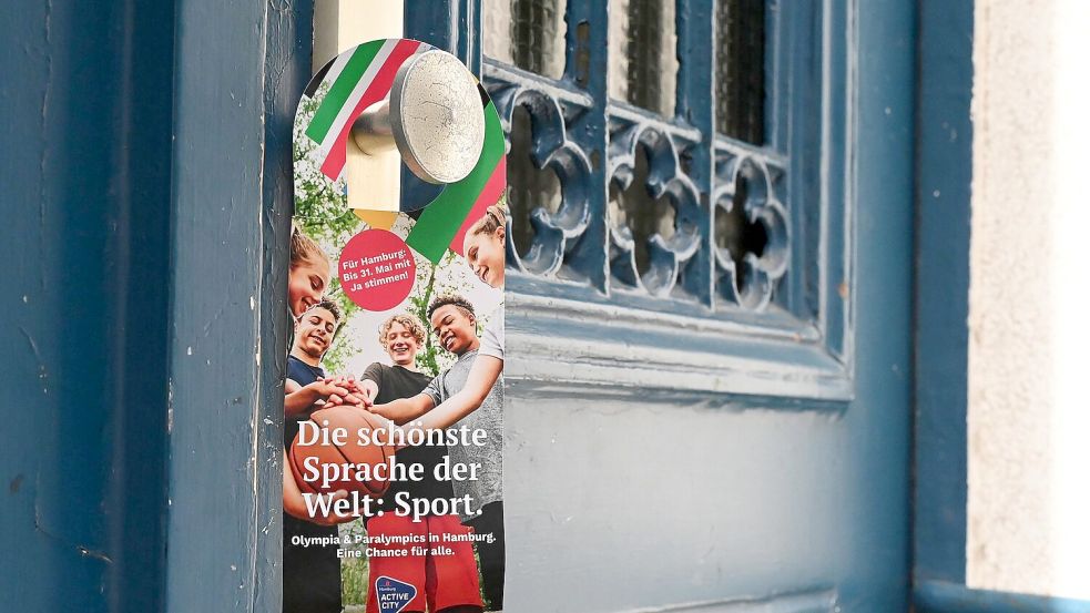 Olympia-Wahlkampf der Hamburger Befürworter bis vor die Haustür. Foto: Katrin Luxenburger