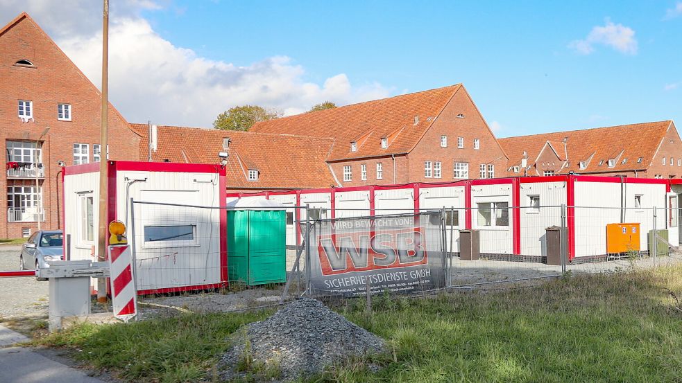 Das Containerdorf auf dem Auricher Kasernengelände wurde 2023 aufgebaut und wird nicht mehr benötigt. Foto: Romuald Banik