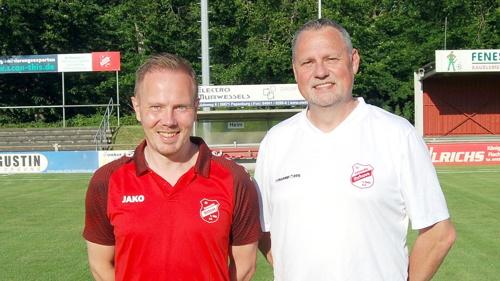 Das Trainerduo Christian van Hoorn (links) und Detlef Brinkmann verabschiedet sich von Concordia Ihrhove. Foto: Reemts