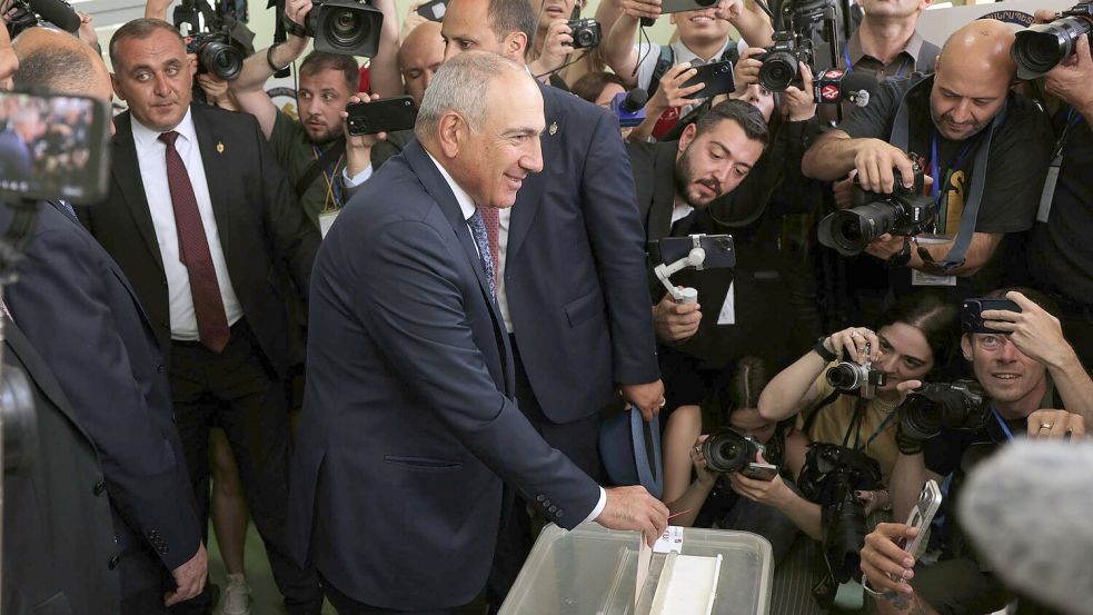 Regierungschef Paschinjan strebt eine weitere Amtszeit nach der Parlamentswahl an. Foto: Anthony Pizzoferrato